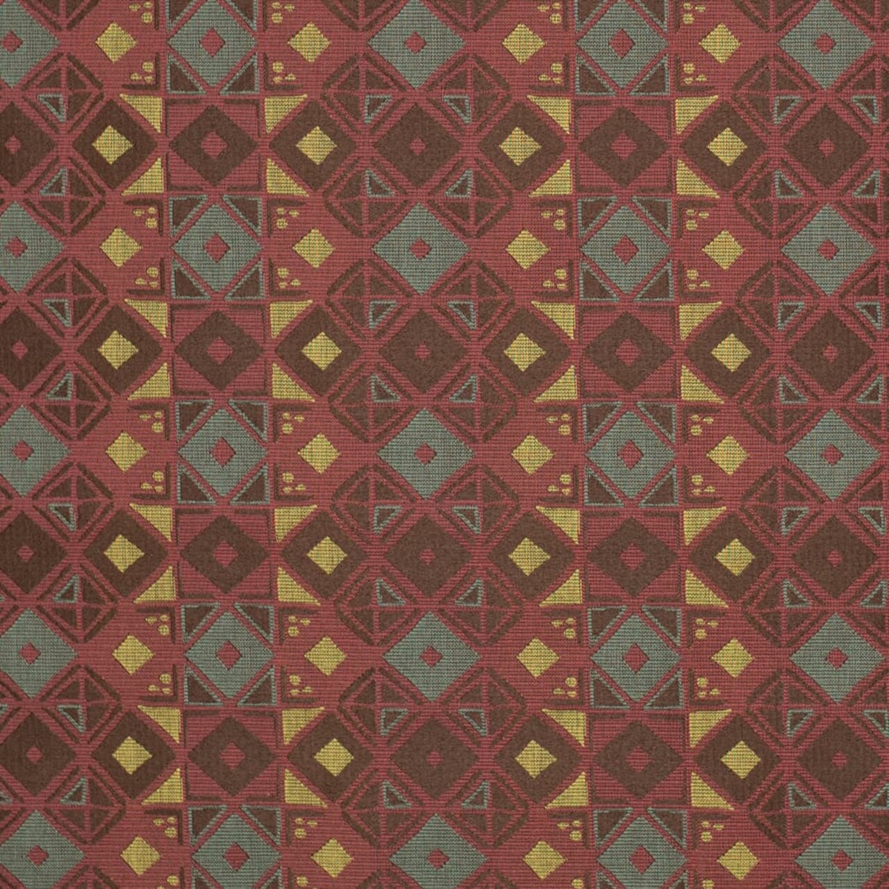 Aubergine - Purple Abstract Geometric Upholstery Fabric 54 Inches"